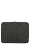 Bottega Veneta Intrecciato Hydrology Document Case Pouch In Green