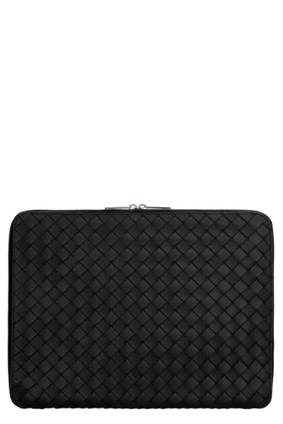 Bottega Veneta Intrecciato Hydrology Document Case Pouch In Orange