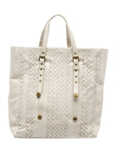 Pre-owned Bottega Veneta Intrecciato Intrecciato Leather Vertical Tote In Neutral
