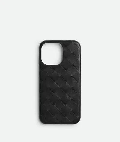 Bottega Veneta Intrecciato Iphone 16 Pro Foglio Case In Black