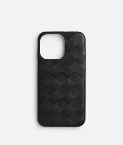 Bottega Veneta Intrecciato Iphone 16 Pro Max Case In Black
