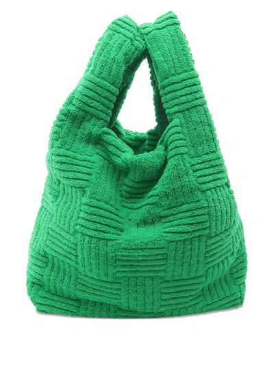 Pre-owned Bottega Veneta Intrecciato Jacquard Tote Bag In Green
