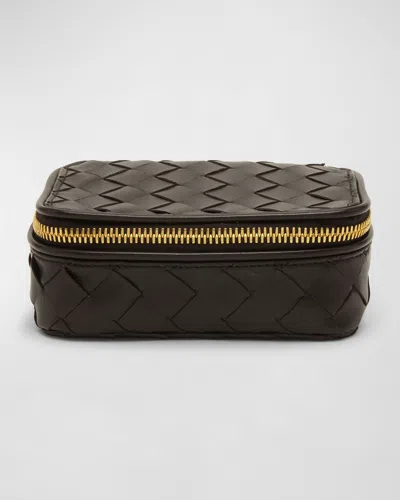 Bottega Veneta Intrecciato Jewelry Case In Fondant-gold