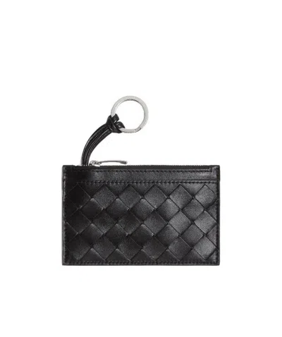 Bottega Veneta Intrecciato Key Pouch In Black