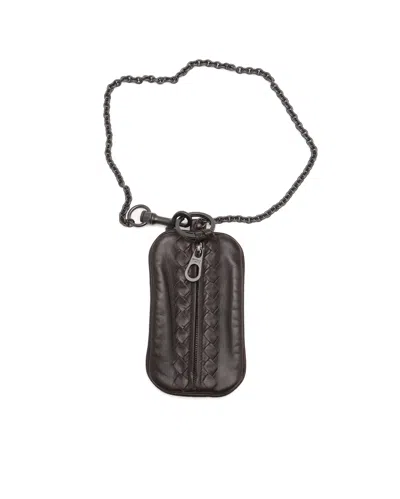 Bottega Veneta Intrecciato Key Pouch In Brown