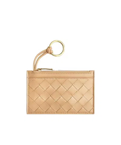 Bottega Veneta Intrecciato Key Pouch In Nude