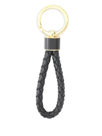 Pre-owned Bottega Veneta Intrecciato Key Ring In Gold