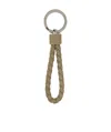 Bottega Veneta Intrecciato Key Ring In Gray