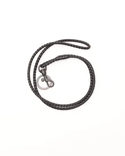 Bottega Veneta Intrecciato Keychain In Black