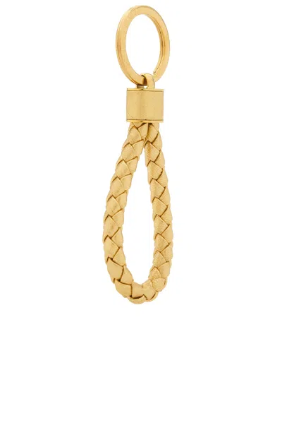 Bottega Veneta Intrecciato Keyring In Gold
