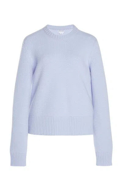 Bottega Veneta Intrecciato-knit Cashmere Sweater In Blue