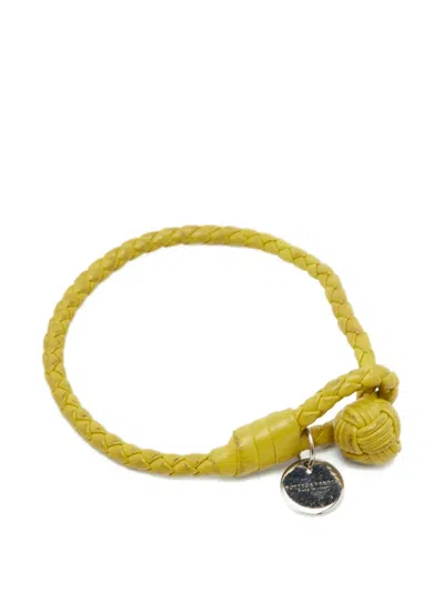 Pre-owned Bottega Veneta Intrecciato Knot Bracelet In Yellow