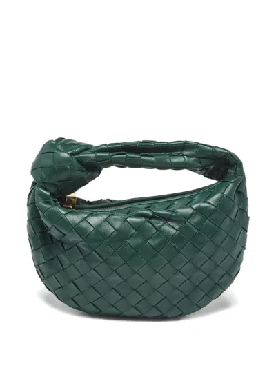 Pre-owned Bottega Veneta Intrecciato Knotted Handle Hobo In Green