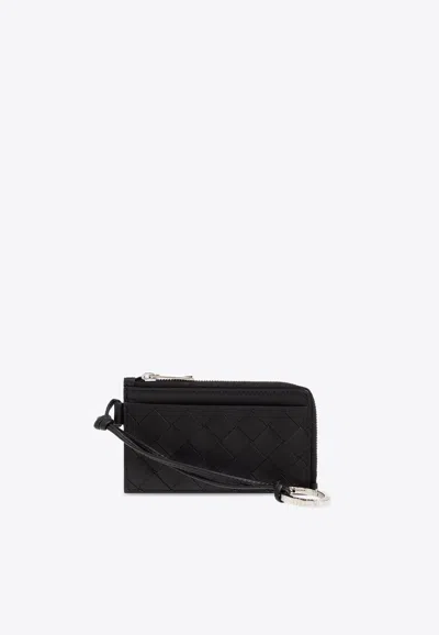 BOTTEGA VENETA INTRECCIATO L-ZIPPERED CARDHOLDER