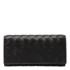 Bottega Veneta Intrecciato Large Flap Wallet In Black