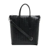 Bottega Veneta Intrecciato Large Size Zipped Tote Bag In Black
