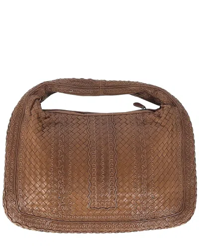 Bottega Veneta Intrecciato Large Veneta Hobo (authentic Pre-loved) In Brown
