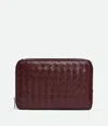 Bottega Veneta Intrecciato Large Zipped Organizing Pouch In Madder Brown