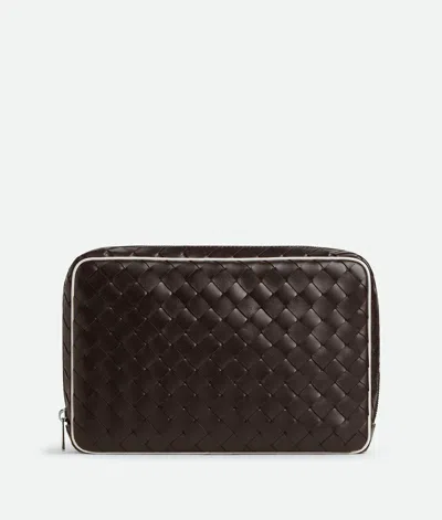 Bottega Veneta Intrecciato Large Zipped Pouch In White