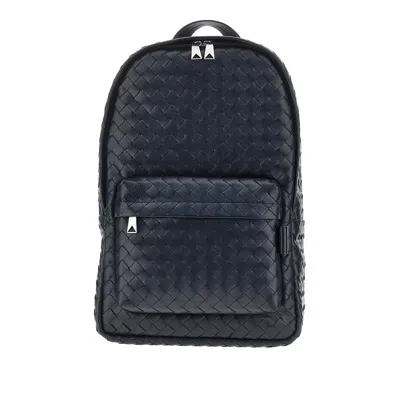 Bottega Veneta 'intrecciato' Leaher Backpack In Blue