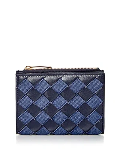Bottega Veneta Small Bifold Denim Wallet In Indigo