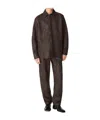 Bottega Veneta Intrecciato Leather And Suede Shirt In Brown
