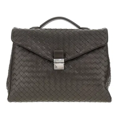 Bottega Veneta Intrecciato Leather 'archivist' Business Bag In Brown