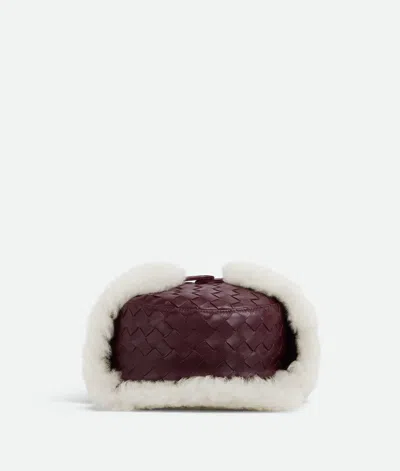 Bottega Veneta Chapeau Aviateur En Cuir Intrecciato In White