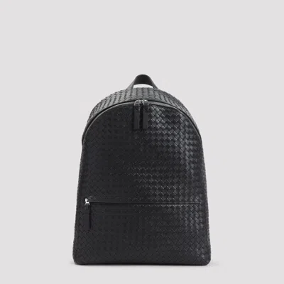 Bottega Veneta Intrecciato Leather Backpack - 32cm X 44cm X 16cm In Black