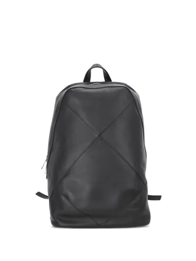 Pre-owned Bottega Veneta Intrecciato Leather Backpack In Black