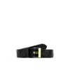 Bottega Veneta Woven Design Belt With Polished Gold Buckle