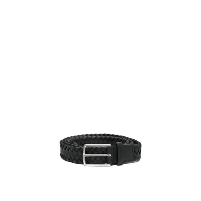 Bottega Veneta Intrecciato Leather Belt Men In Black