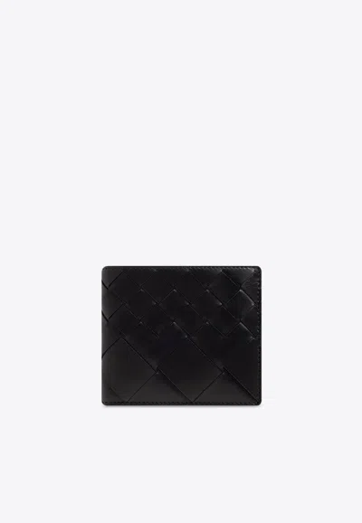 Bottega Veneta Intrecciato Leather Bi-fold Wallet In Black