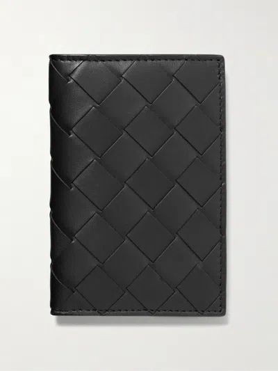 Bottega Veneta Étui Pour Passeport Intrecciato In Black