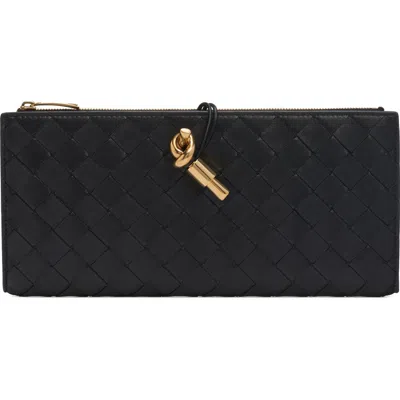 Bottega Veneta Intrecciato Leather Bifold Wallet In Black