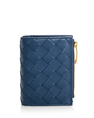 Bottega Veneta Intrecciato Leather Bifold Wallet In Blue