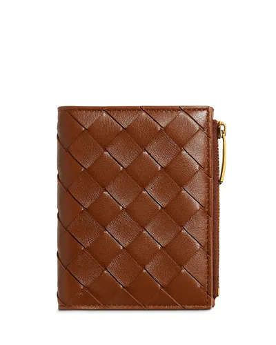 Bottega Veneta Intrecciato Leather Bifold Wallet In Brown