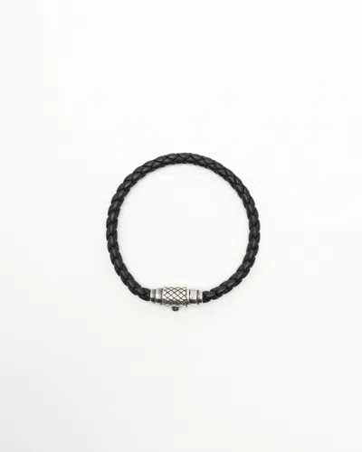 Bottega Veneta Intrecciato Leather Bracelet In Black