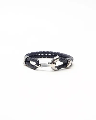 Bottega Veneta Intrecciato Leather Bracelet In Black