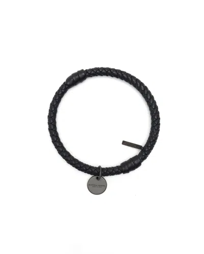 Bottega Veneta Intrecciato Leather Bracelet In Black