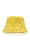 Bottega Veneta Intrecciato Leather Bucket Hat In Yellow