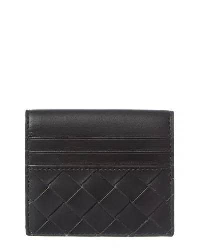 Bottega Veneta Intrecciato Leather Card Case In Black