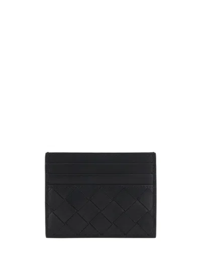 Bottega Veneta Intrecciato Leather Card Case In Black