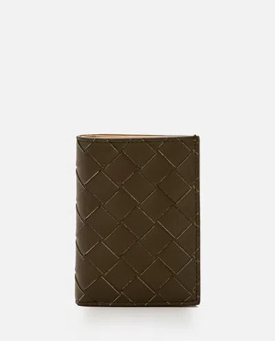 Bottega Veneta Intrecciato Leather Card Case In Brown