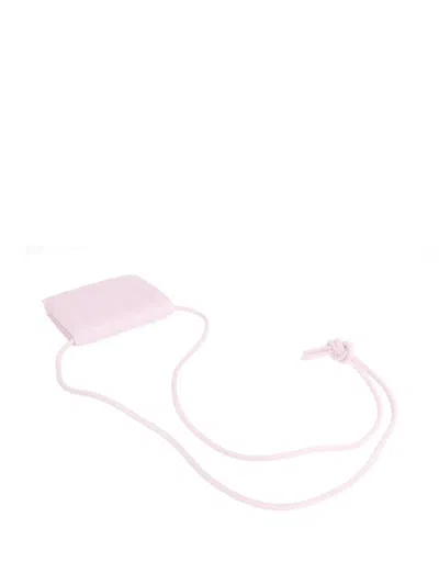 Pre-owned Bottega Veneta Intrecciato Leather Card Case In Pink