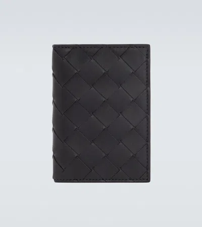 Bottega Veneta Intrecciato Medium Bi-fold Wallet With L-zip In Black