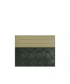 Bottega Veneta Intrecciato Leather Card Holder In Black