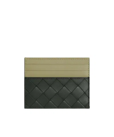 Bottega Veneta Intrecciato Leather Card Holder In Black