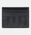 Bottega Veneta Intrecciato Leather Card Holder In Black