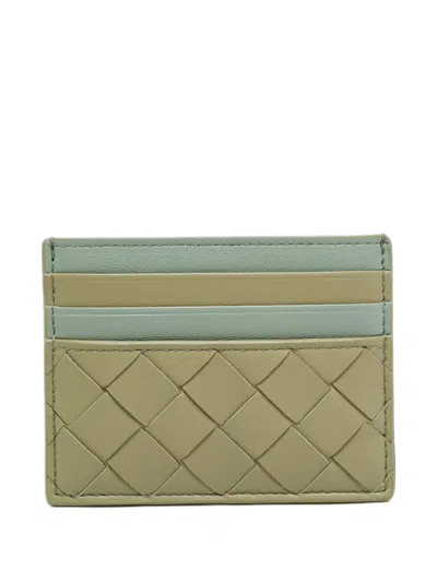 Pre-owned Bottega Veneta Intrecciato Leather Card Holder In Green